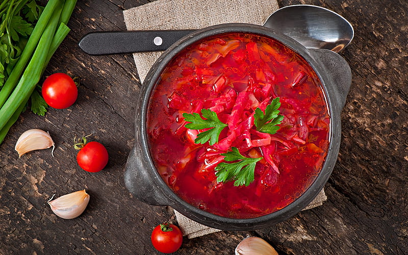 Borscht, red, soup, food, HD wallpaper
