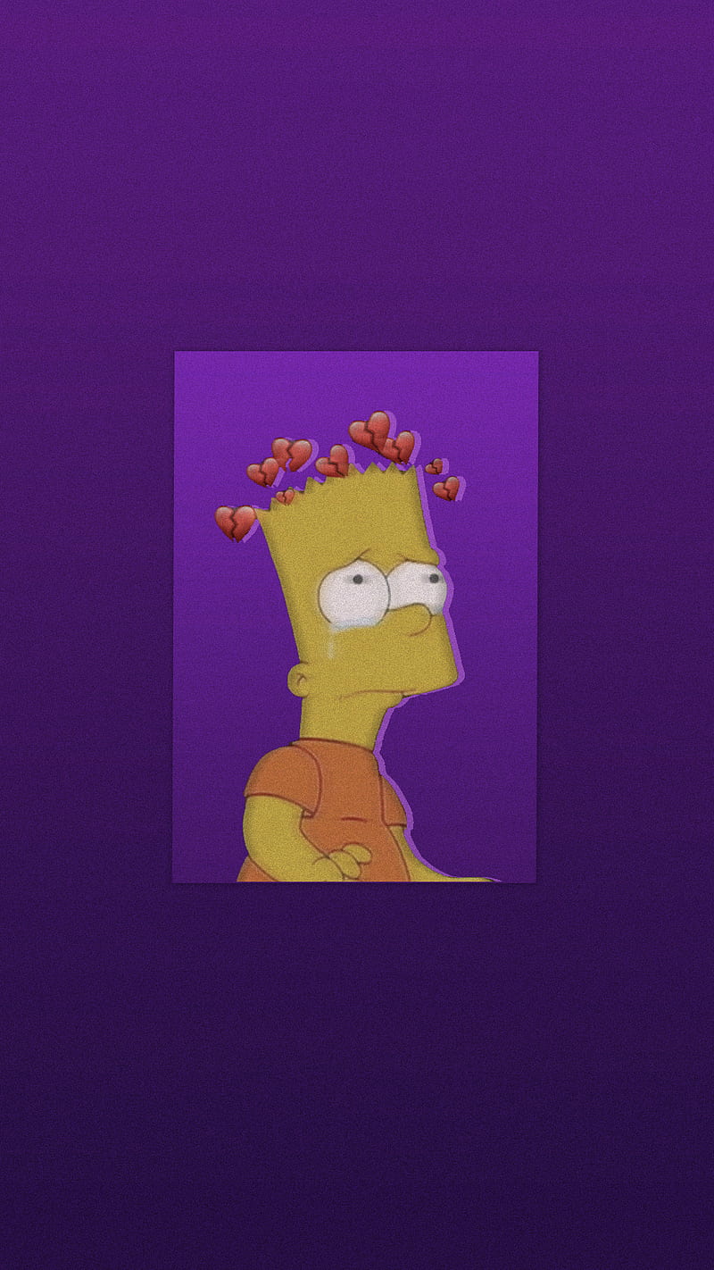 Sad Bart, broken, heart, simpsons, HD phone wallpaper
