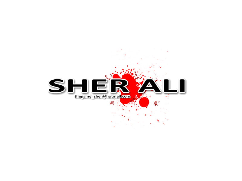 SHER ALI, ali, original, logo, email, white, sher, blood, HD wallpaper