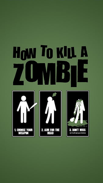 Kill zombies, black, funny, game, green, kill, life, love, scary, zombie, zombies, HD phone wallpaper