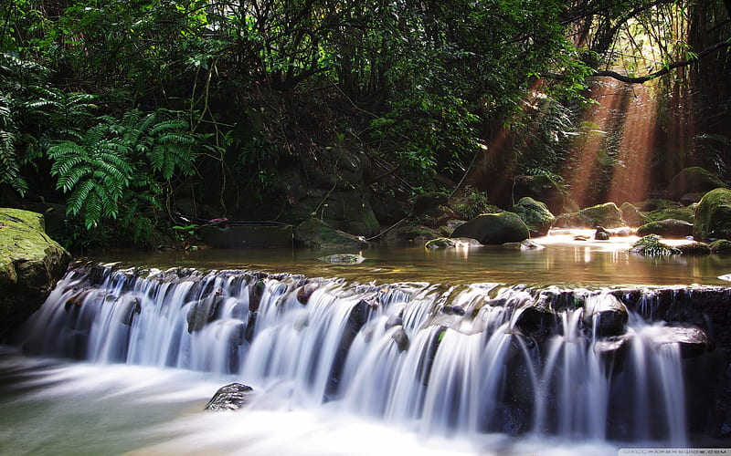 streams sunshine-World most famous waterfall landscape, HD wallpaper