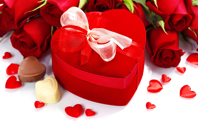 Romantic, love, heart, roses, gift, HD wallpaper Peakpx