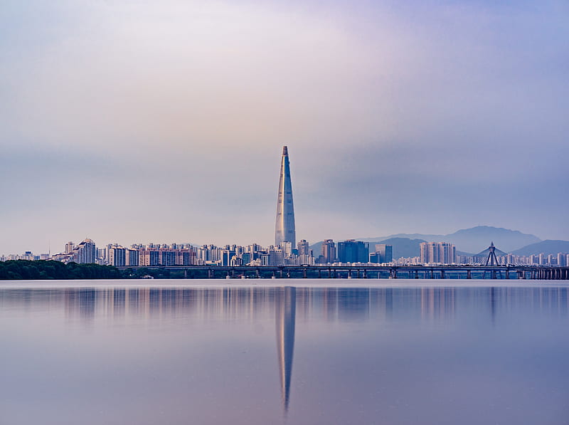 seoul, south korea, skyscraper, reflection, modern architecture, City, HD wallpaper