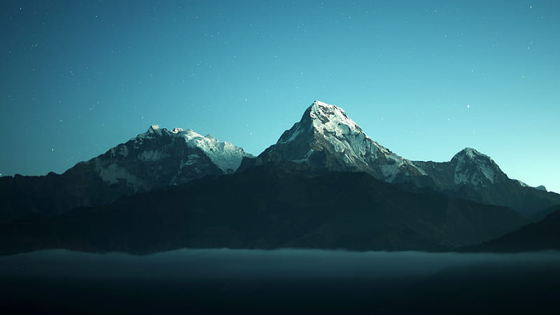 nepal annapurna, mountains, stars, scenic, Landscape, HD wallpaper