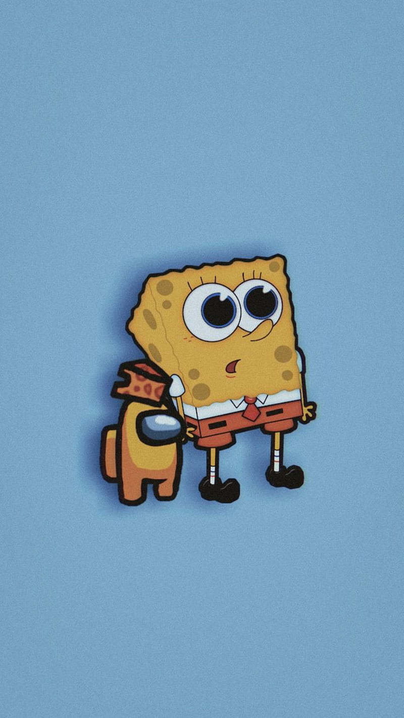 SpongeBob among us, among us, blue, cartoon, imposter, HD phone wallpaper |  Peakpx