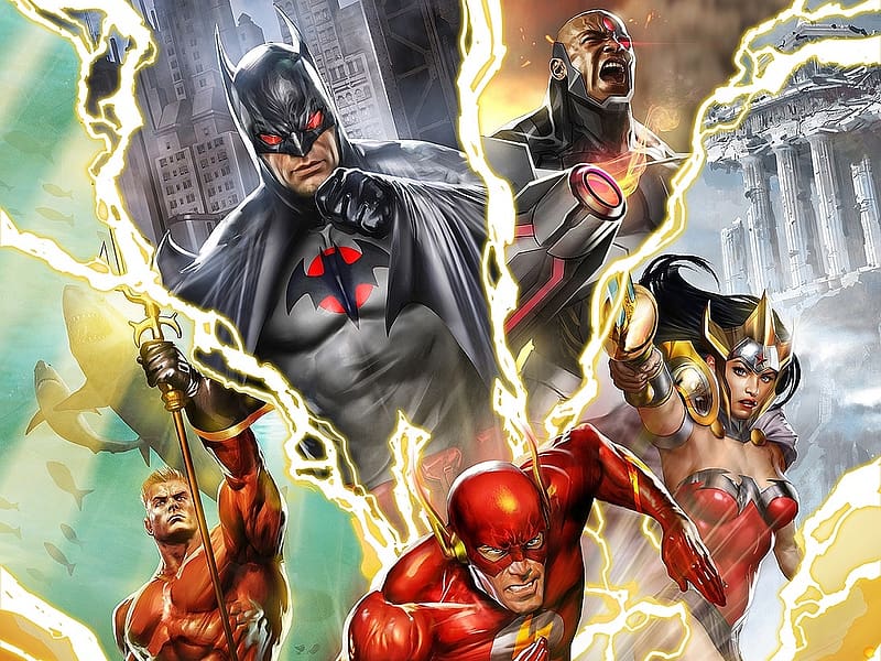 Batman, Flash, Movie, Aquaman, Wonder Woman, Cyborg (Dc Comics), Barry Allen, Thomas Wayne, Justice League: The Flashpoint Paradox, HD wallpaper