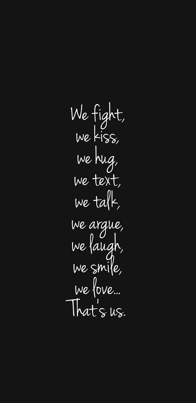 Thats us, quote, quotes, love, sayings, hug, kiss, HD phone wallpaper