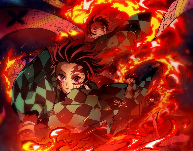 Anime, Demon Slayer: Kimetsu No Yaiba, Tanjiro Kamado, Hinokami Kagura, HD wallpaper
