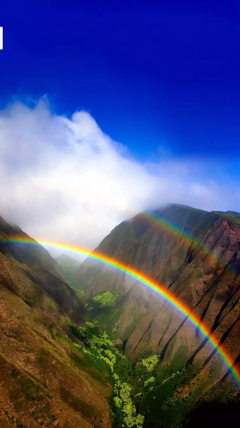 Mountain rainbow, fresh, humidity, mountain, HD phone wallpaper