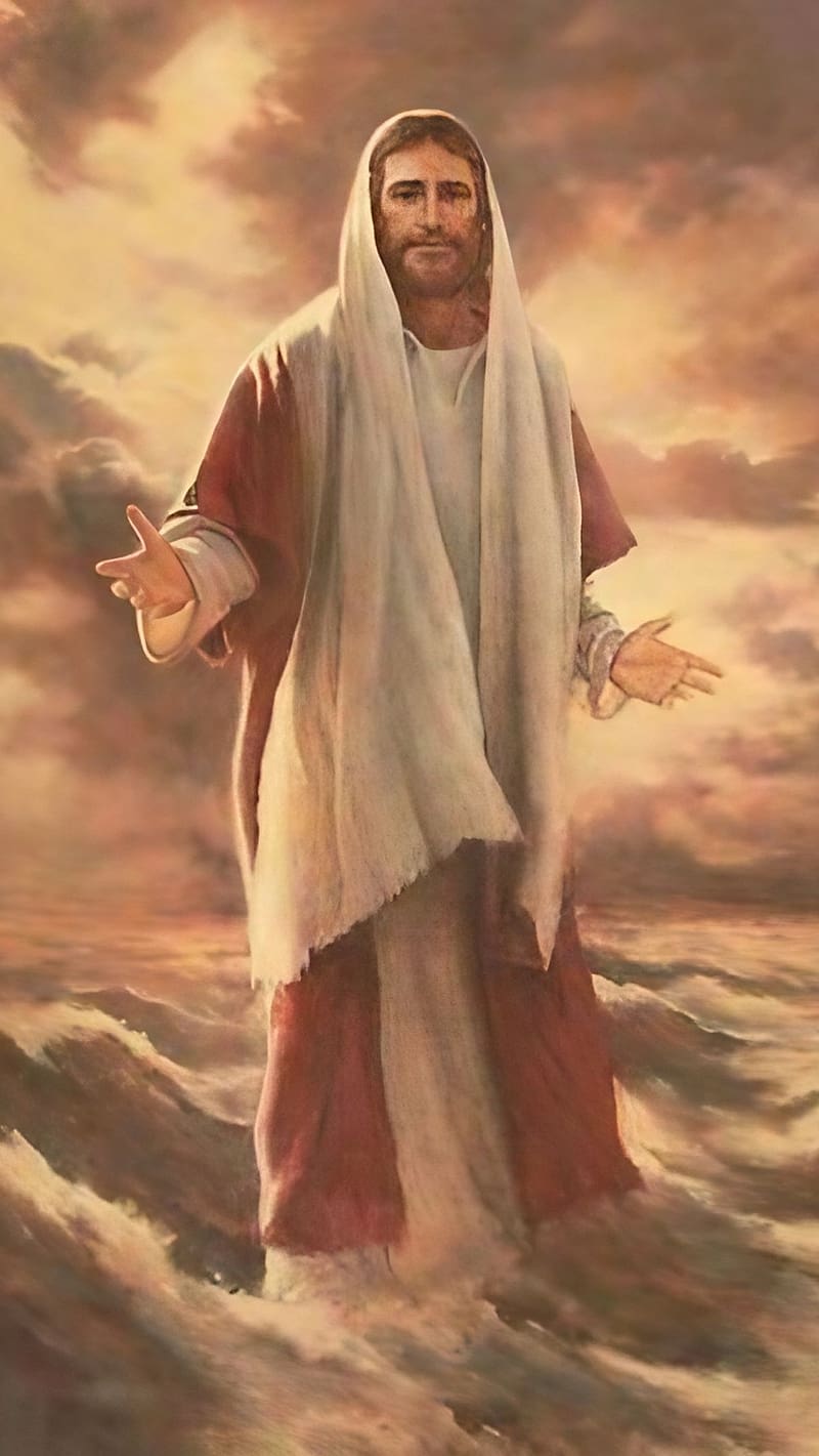 Yeshu Masih, Jesus Walking On Water, lord, jesus miracle, god, HD phone wallpaper