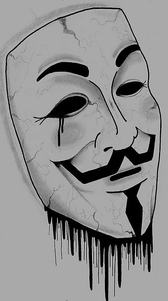  Anonymus, derretido, dibujos, hack, hacker, HD phone wallpaper