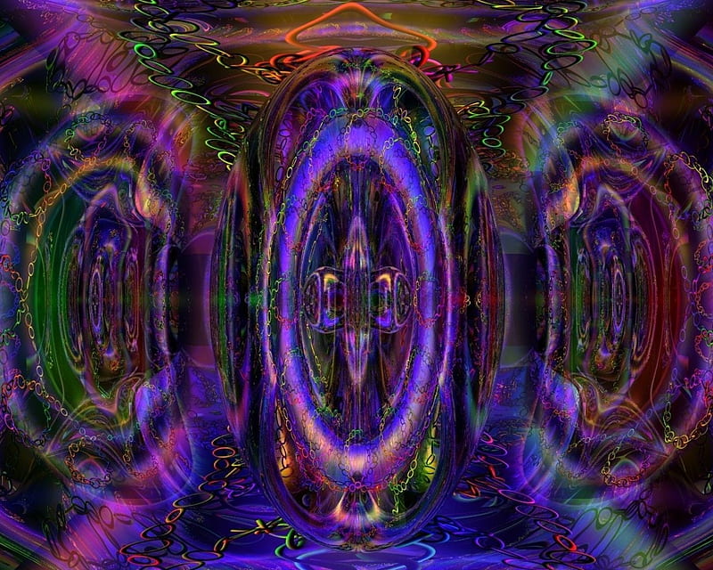 Mystic Hyper Orb (), circles, chain links, bright rainbow colours, HD wallpaper