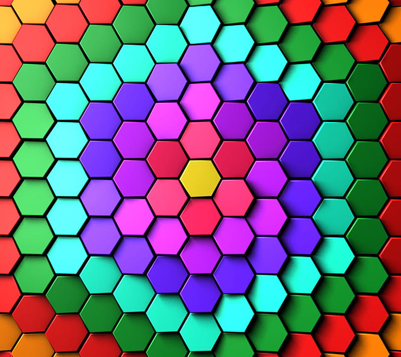 Hex, 3d, color, colour, hexagon, htc, sense, HD wallpaper