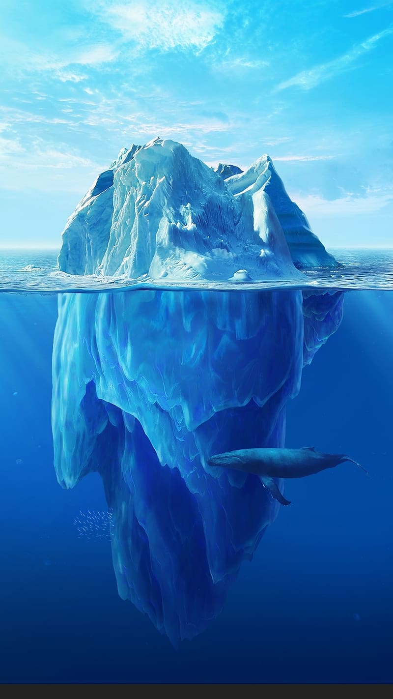 Nature For Iceberg In Ocean, nature for, iceberg, ocean, water, blue, HD phone wallpaper