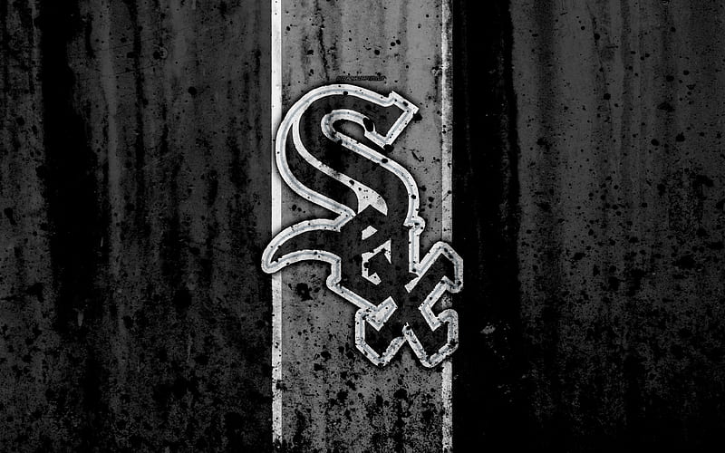 Chicago White Sox, grunge, baseball club, MLB, America, USA, Major League Baseball, stone texture, baseball, HD wallpaper