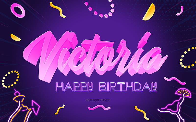 Happy Birtay Victoria Purple Party Background, Victoria, creative art, Happy Victoria birtay, Sofia name, Victoria Birtay, Birtay Party Background, HD wallpaper