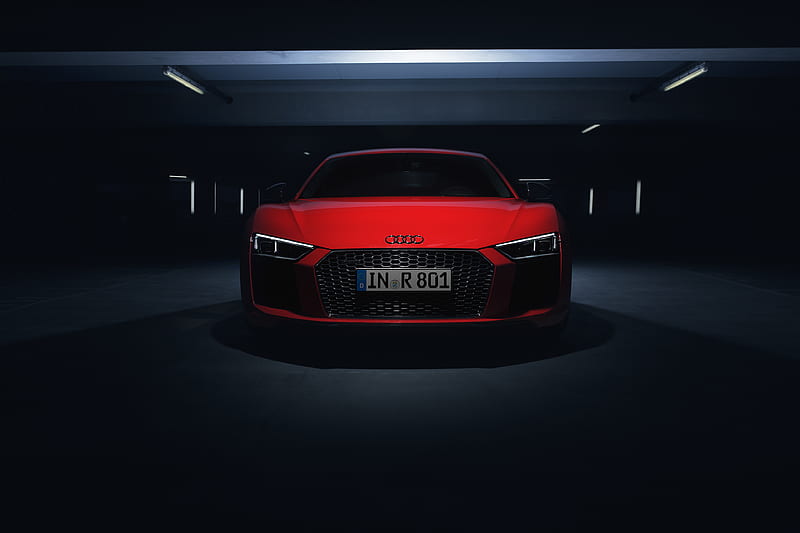 Audi R8 V10 Plus 2018 Front Look , audi-r8, audi, carros, 2018-cars, behance, HD wallpaper