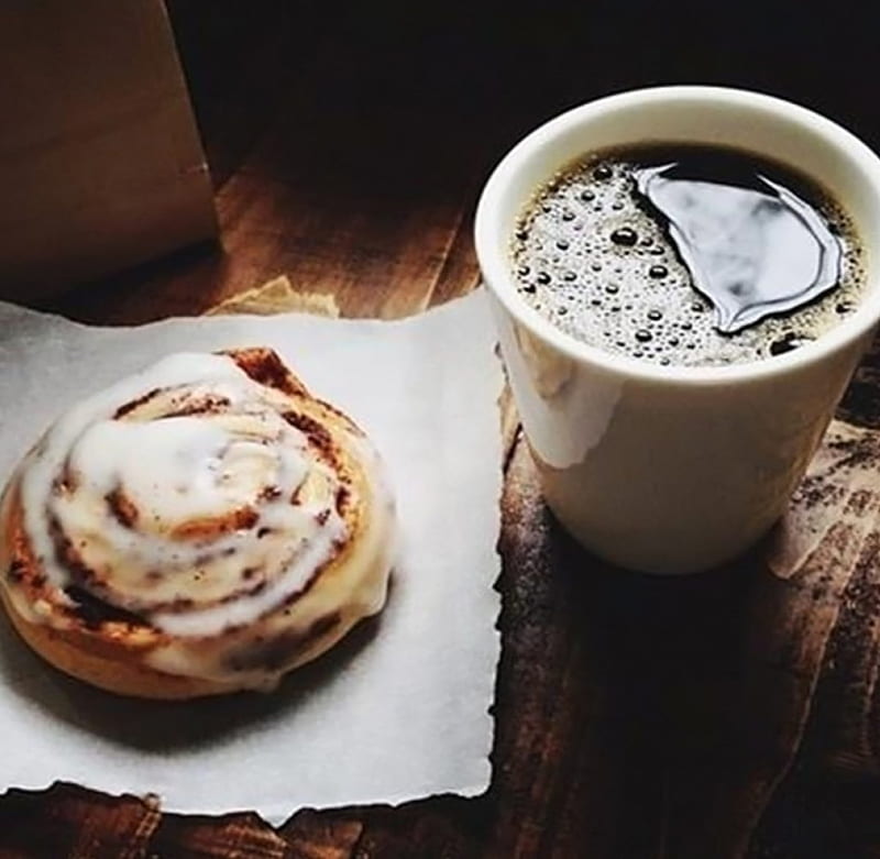 Coffee and mm.. donuts!, break time, good morning, cafe, good evening, food, black, donuts, coffee, coffee time, hot, HD wallpaper