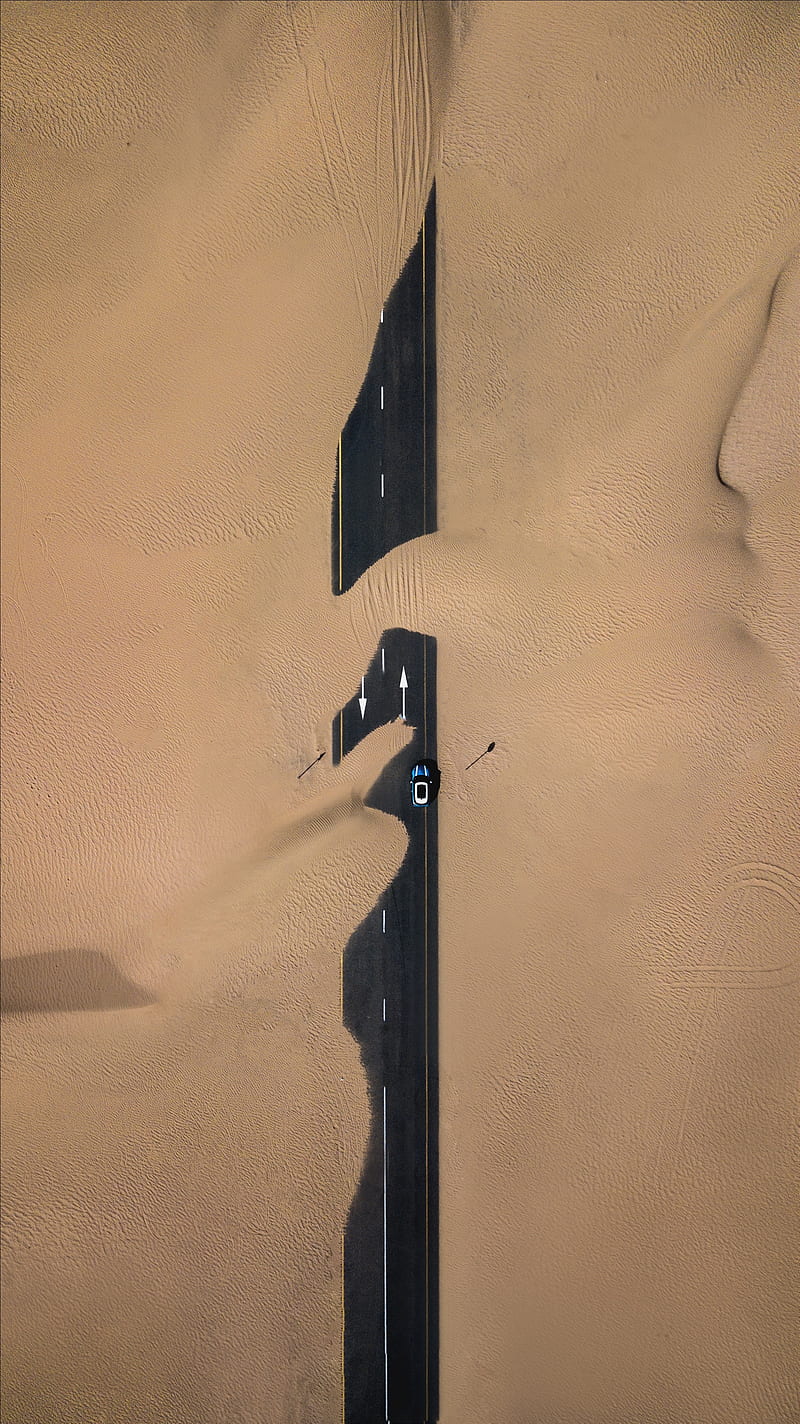 sand, road, desert, dunes, minimalism, HD phone wallpaper