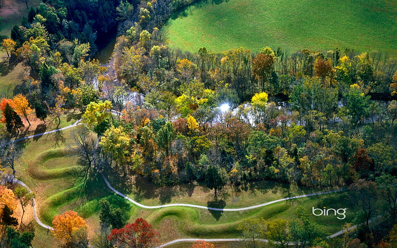 The Great Serpent Mound a pre historic effigy mound along Ohio Brush Creek in Ohio, the, serpent, great, mound, HD wallpaper