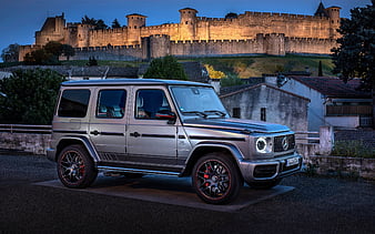 Mercedes-Benz G63 AMG, 2018, exterior, luxury SUV, tuning, new gray G-Class, German cars, HD wallpaper