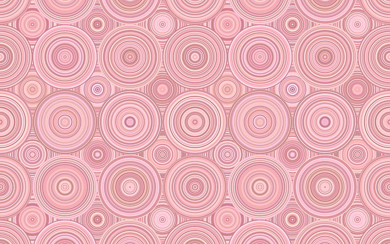 pink retro texture with circles, retro circles background, pink retro background, retro texture, HD wallpaper