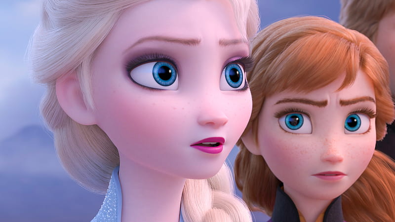 Frozen 2 (2019), annie, fantasy, movie, elsa, snow queen, sister, frozen 2, disney, poster, HD wallpaper