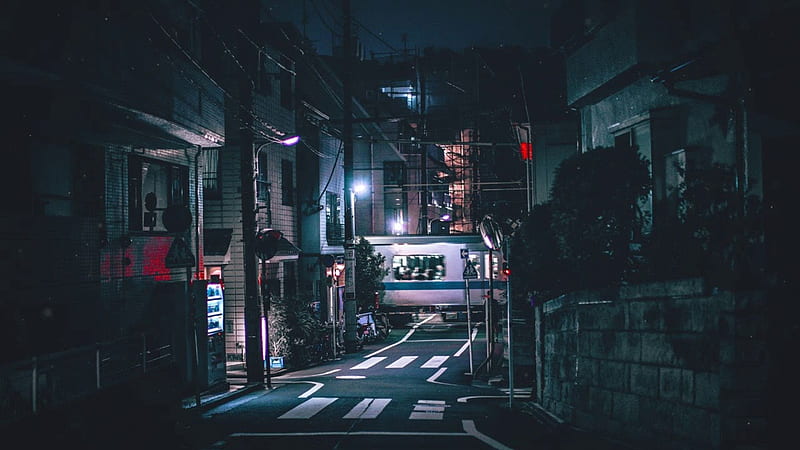Street During Nighttime Dark Aesthetic, HD wallpaper