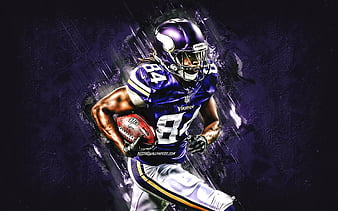 Adam Thielen, Minnesota Vikings, NFL, american football, portrait, purple  stone background, HD wallpaper