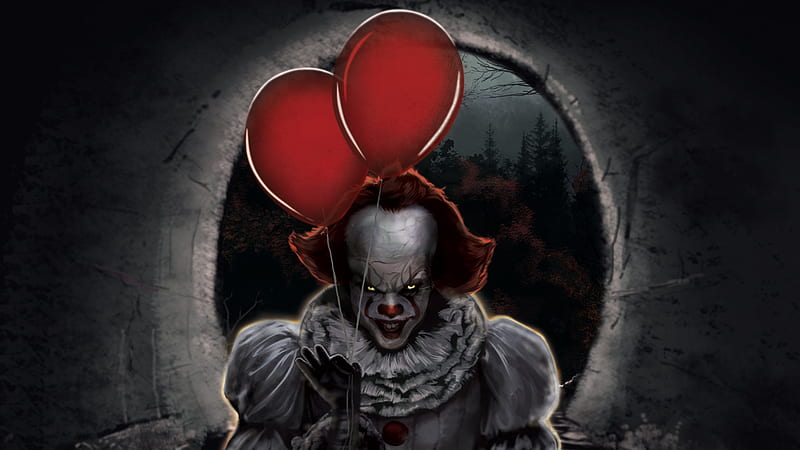 Pennywise Ballons, pennywise, it, clown, movies, HD wallpaper