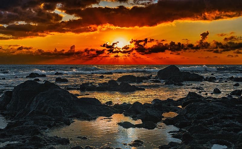 Sunset, Canary Islands Ultra, Nature, Sun & Sky, Sunset, Islands, canary, HD wallpaper