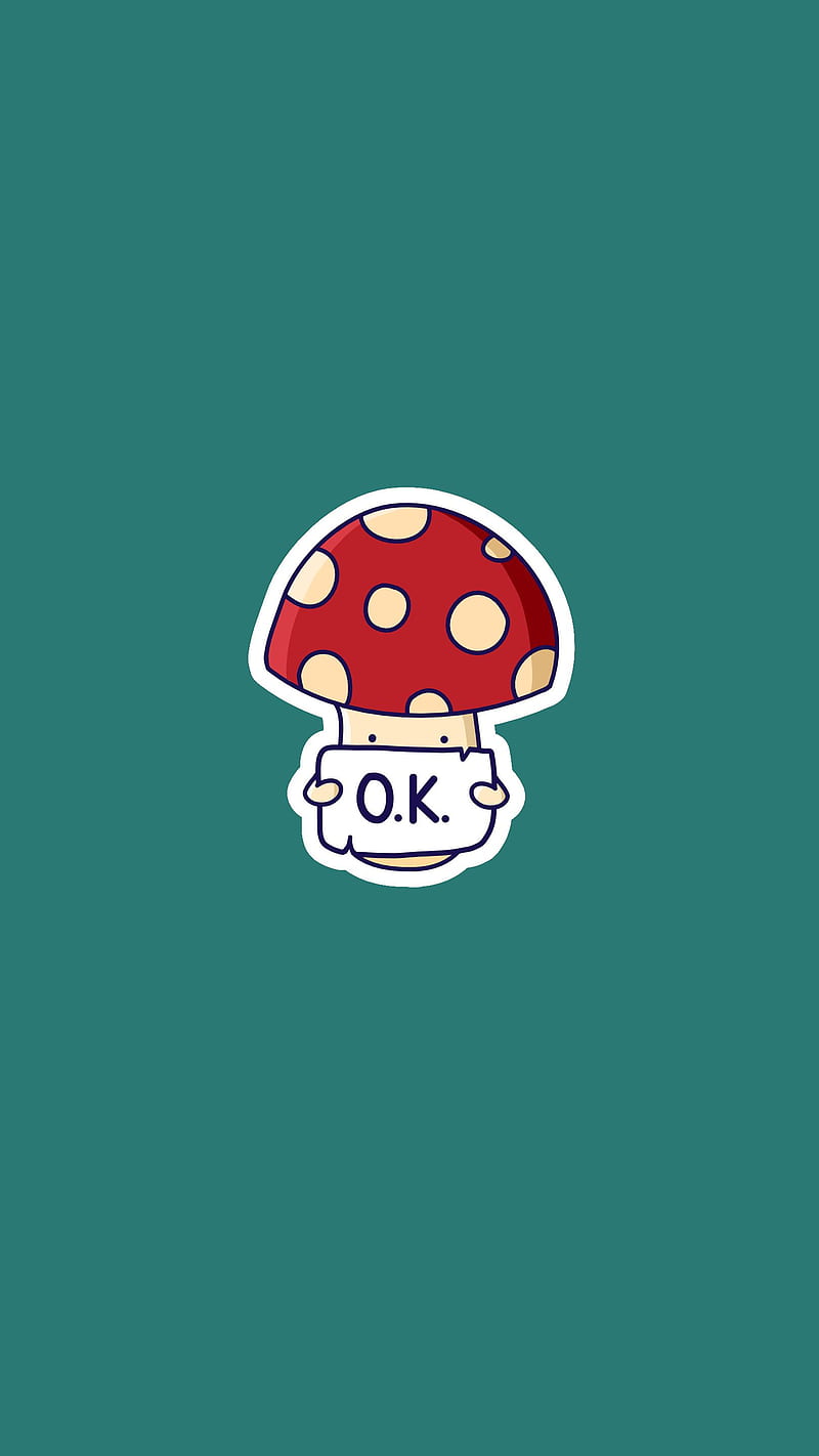 mushroom, #mushroom #food #ok #blue #red #comic #vegetable #happy #fun, zio-rapa, HD phone wallpaper