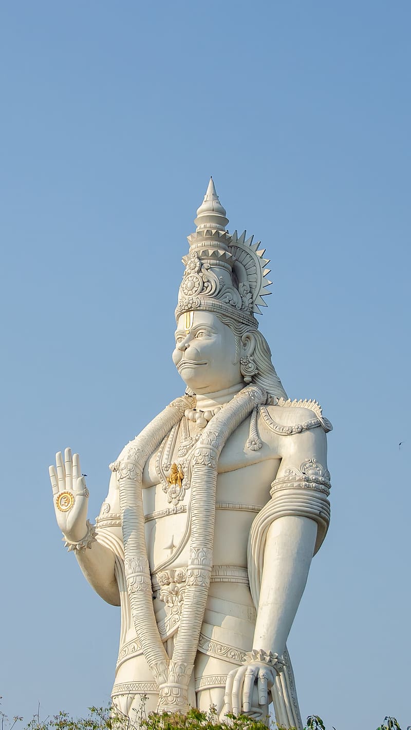 Hanuman In White Statue, hanuman, white, statue, lord, god ...