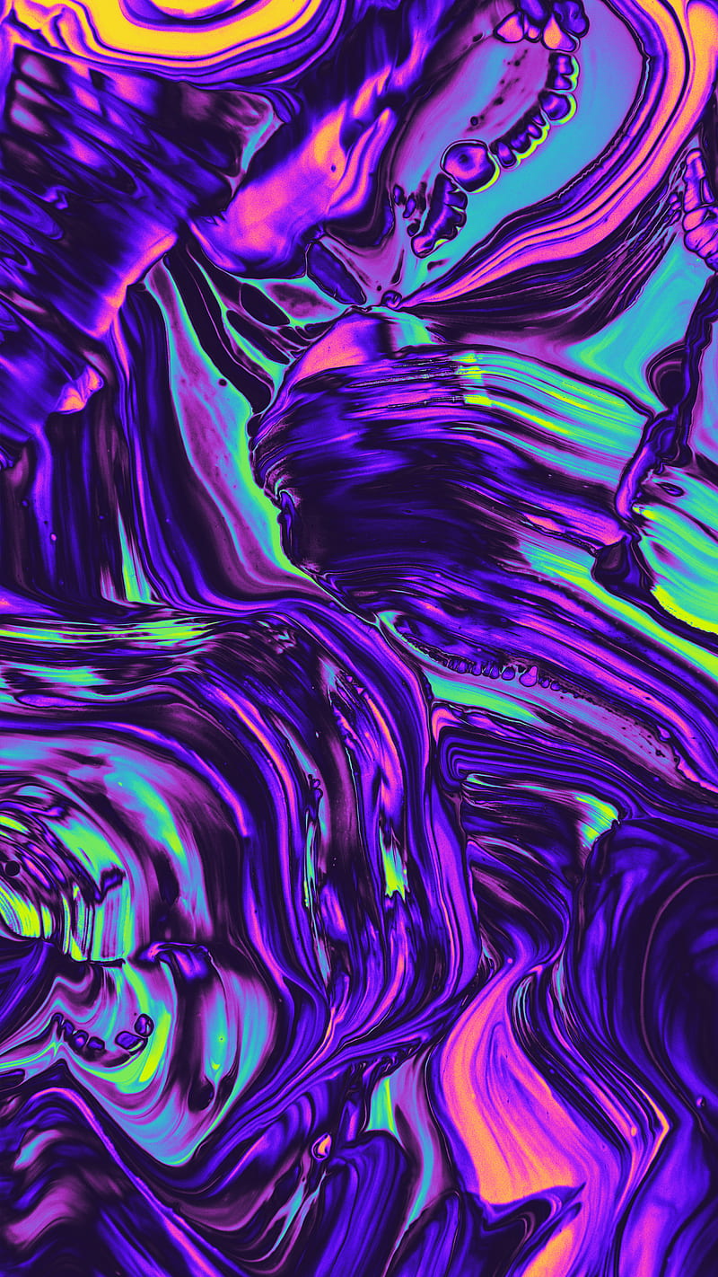Chrome Fluid, Color, Colorful, Geoglyser, Orange, Purple, abstract, acrylic, bonito, blue, holographic, iridescent, pink, psicodelia, rainbow, red, texture, trippy, vaporwave, waves, yellow, HD phone wallpaper