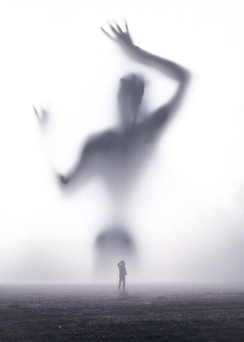 Silhouette Horror Mist, fear, fog, ghost, giant, monster, spirit, supernatural, HD phone wallpaper