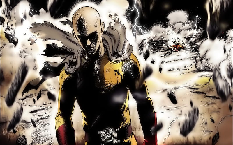 Anime, Saitama (One Punch Man), One Punch Man, Lord Boros (One Punch Man), HD wallpaper