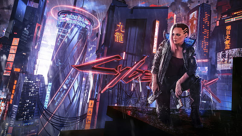 cyberpunk 2077, sci-fi games, futuristic city, raining, rpg games, Games, HD wallpaper