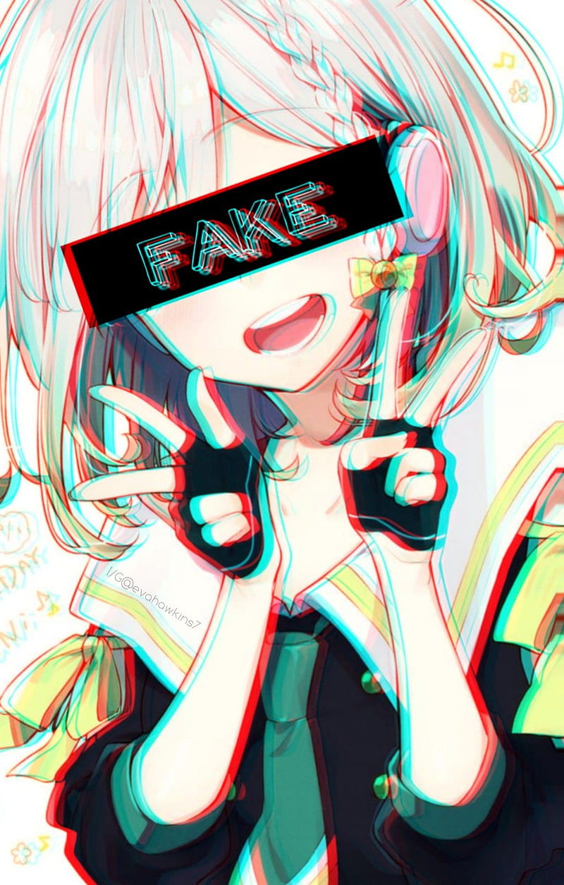 Faking it , aesthetic, anime, fake, sad, vaperwave, HD phone wallpaper