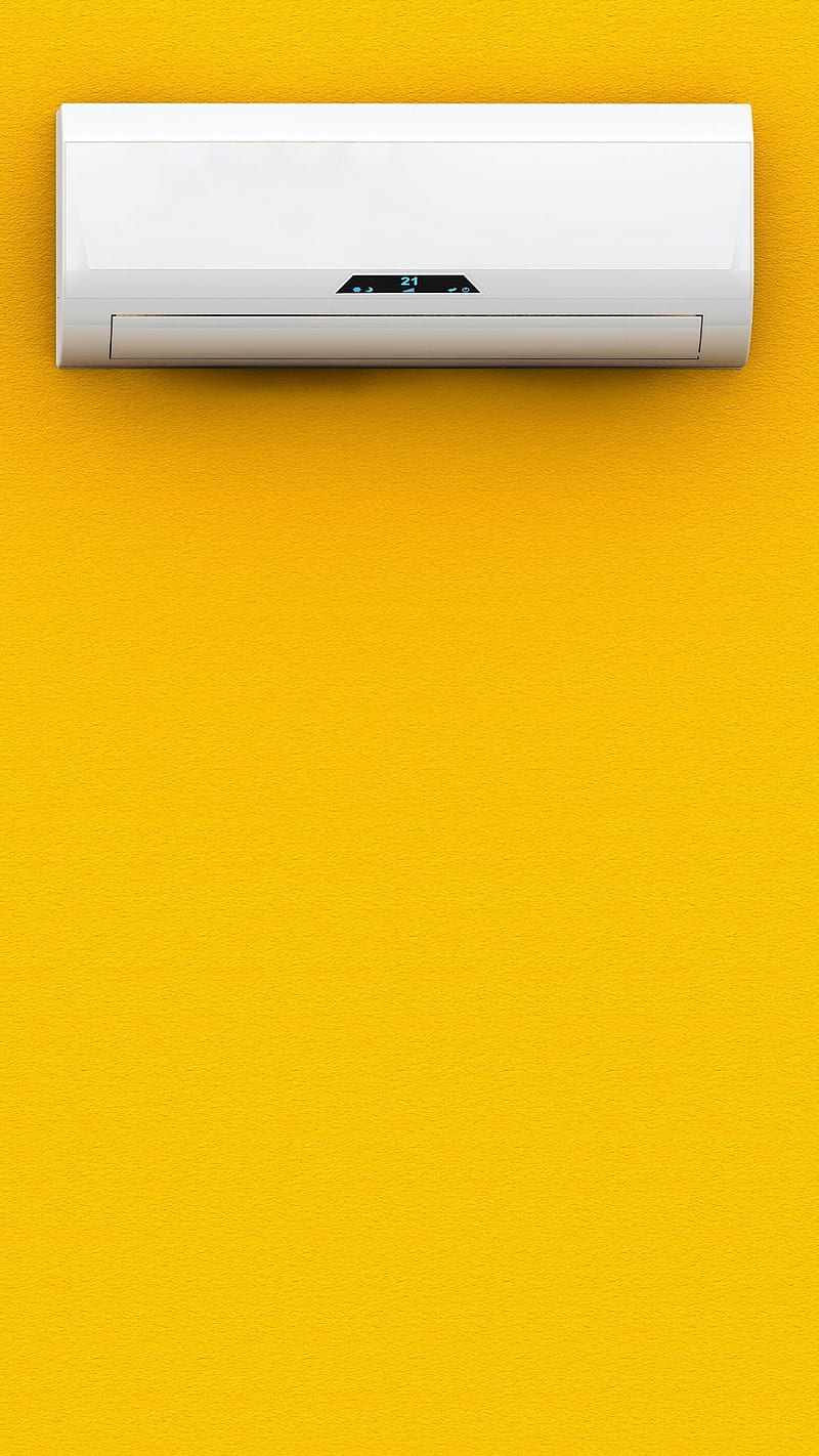 Ac, air, conditioner, cooler, wall, yellow, HD phone wallpaper