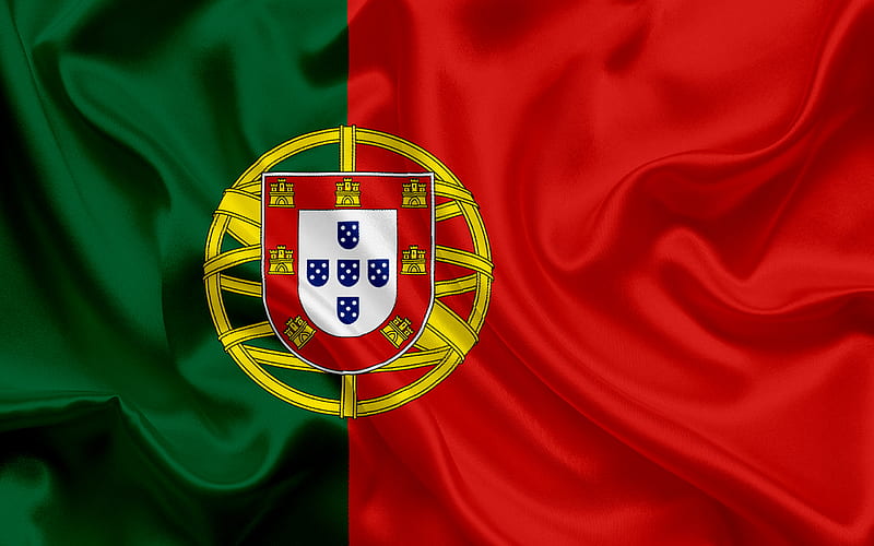 Portuguese flag, Europe, Portugal, silk, flag of Portugal, HD wallpaper