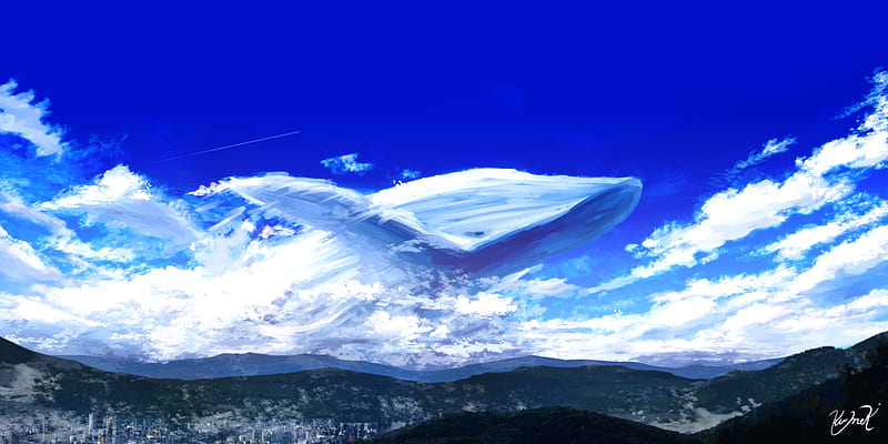Anime, Original, Cloud, Sky, Whale, HD wallpaper