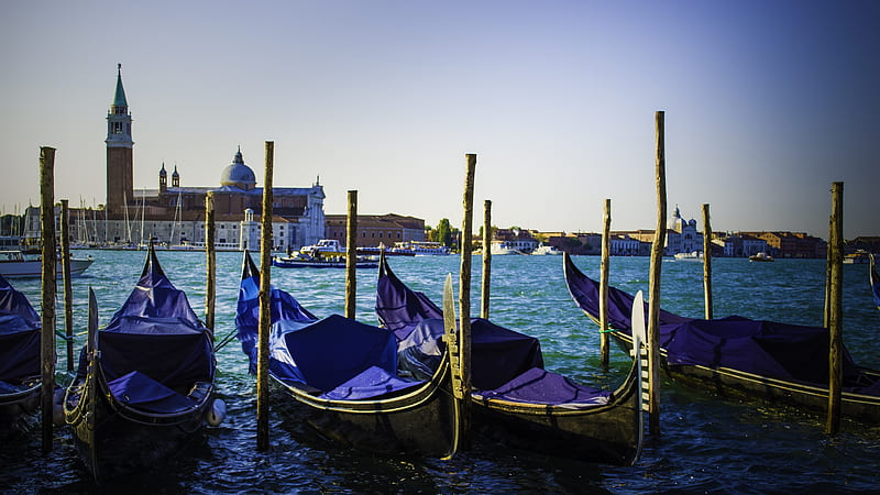Vehicles, Gondola, Italy, Venice, HD wallpaper
