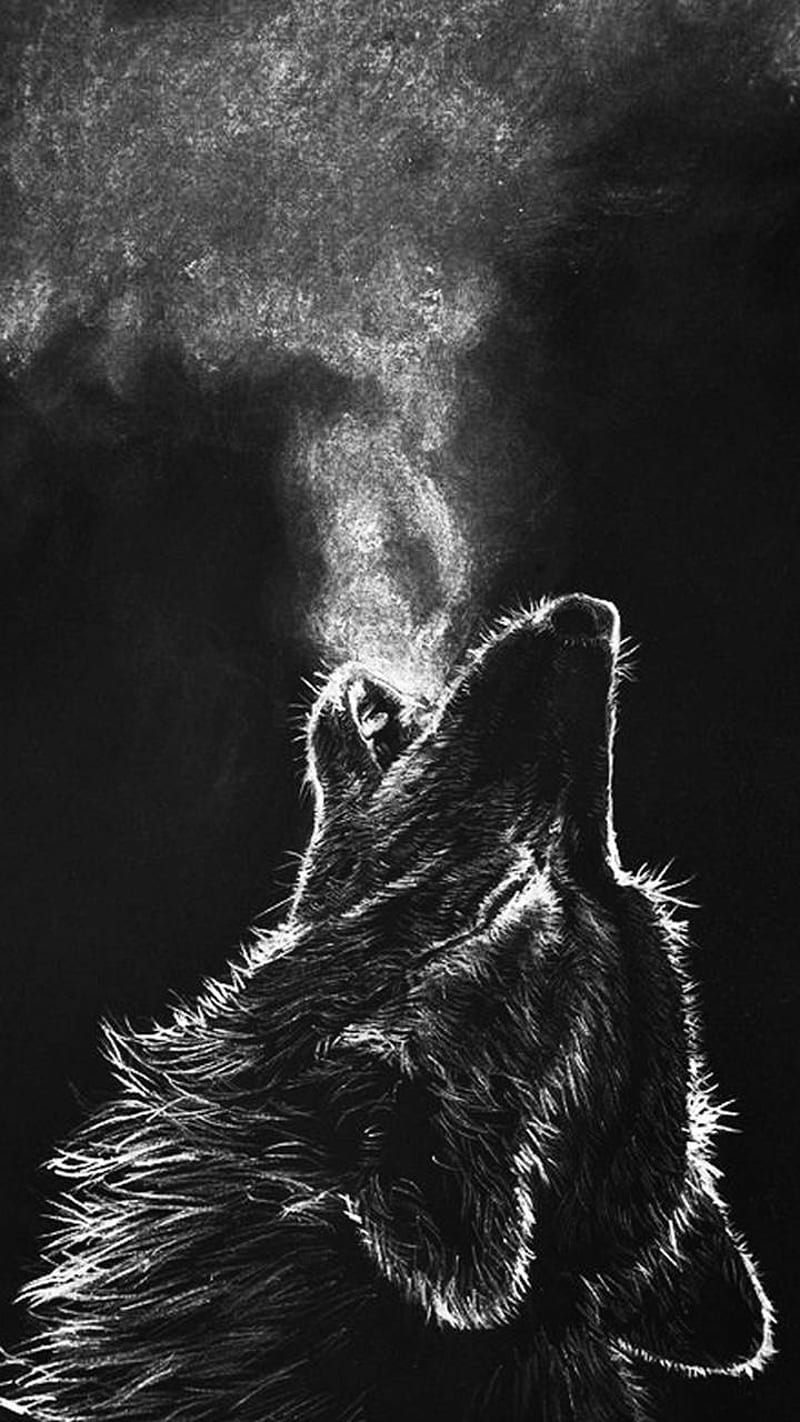 Moonlight, dust, light, moon, spirit animal, wolf, HD phone wallpaper