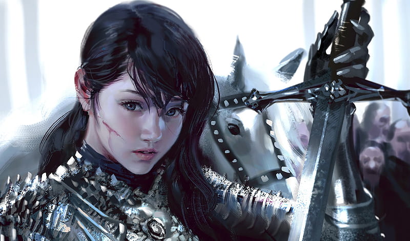 Download Viking and Warrior Girl Fantasy, Viking, Warrior, Young woman, Fantasy  Wallpaper in 540x960 Resolution