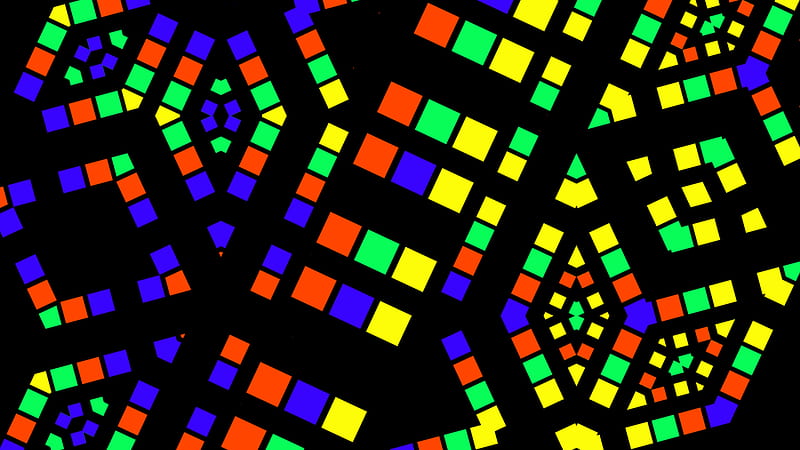 Abstract, Square, Colorful, Digital Art, Geometry, Shapes, Symmetry, HD wallpaper