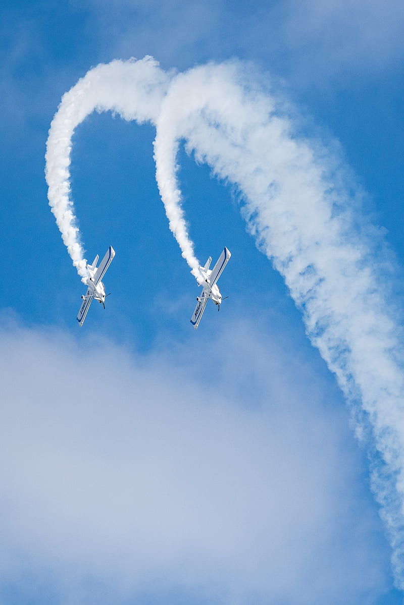 airplanes, smoke, sky, aerobatics, air shows, HD phone wallpaper
