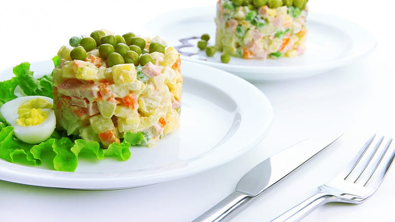 Vegetable Salad, plate, vegetable, food, salad, HD wallpaper