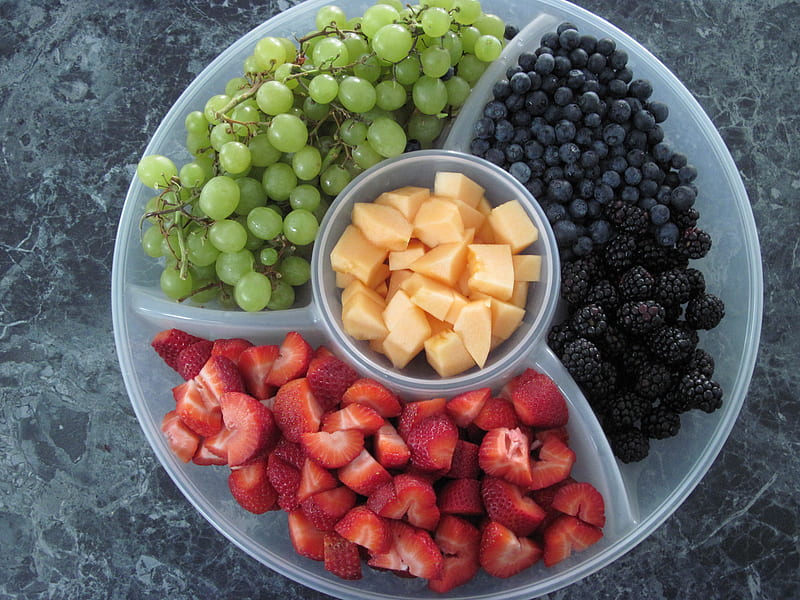 Fruits Mixed, grapes, strawberry, fruits, blueberry, HD wallpaper