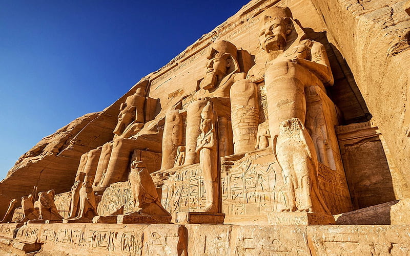 Abu Simbel, rock, Nubia, Egypt, Ancient, Egypt landmarks, HD wallpaper