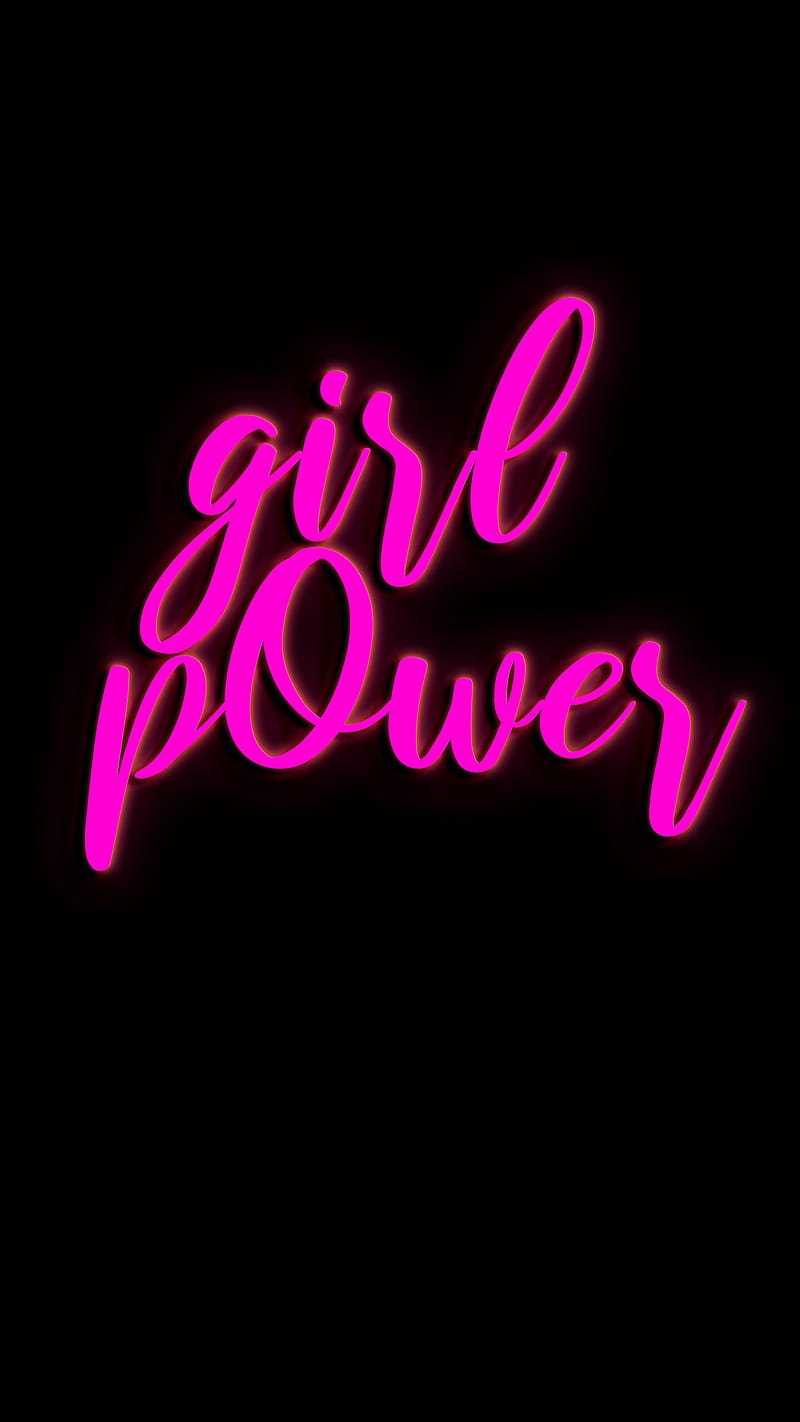 girl power, Sayings, inspirational, motivational, neon, pink, quote, strong, text, HD phone wallpaper